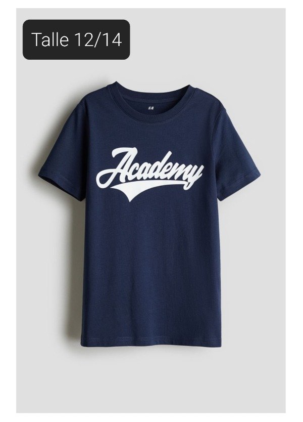 Remera manga corta HyM talle 12/14 azul