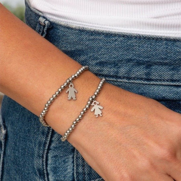 Producto - Pulsera Dijes Hijos Acero Amorcito Salve Regina