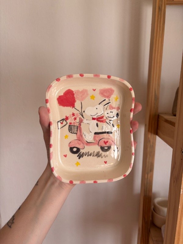 Producto - Plato snoopy enamorado 1