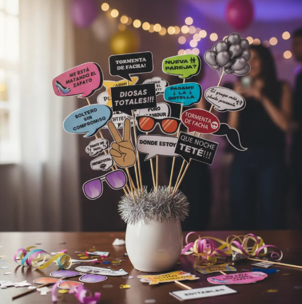 Producto - Kit Imprimible Photo Props Casamiento Editables + Pdf