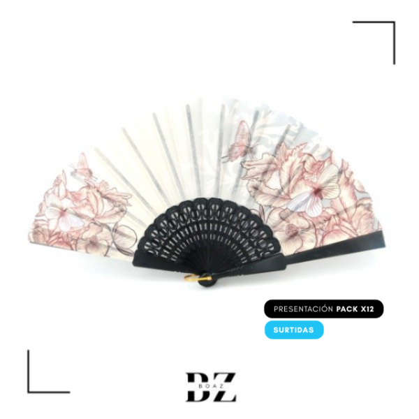 Producto - ABANICO DE TELA ESTAMPADO PACK X 12 UNID - 1911-3