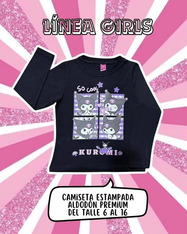 Producto - Remera Manga Larga Kuromi (DISTINTOS COLORES)