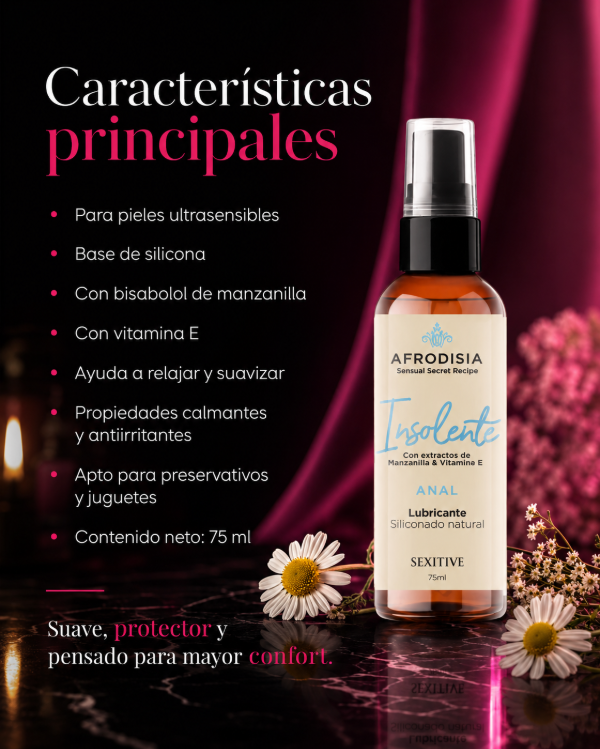 Producto - Afrodisia Insolente - Lubricante Siliconado Natural Anal 75ml