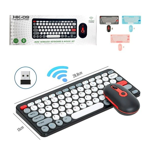 Producto - Teclado con Mouse Inalambrico Colorido