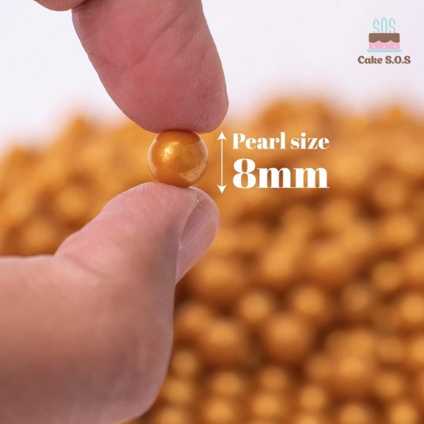 Producto - Perlas grandes comestibles doradas x50grs - 1