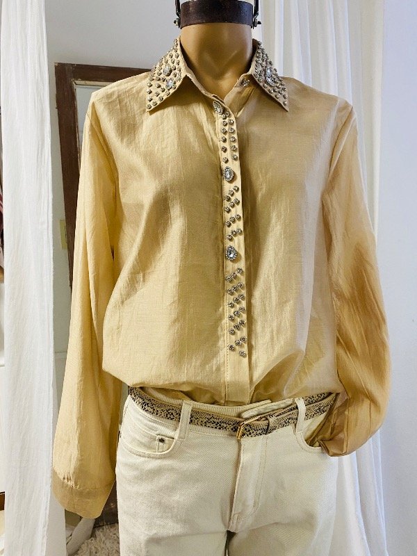 Producto - Camisa Gasa de seda con stras