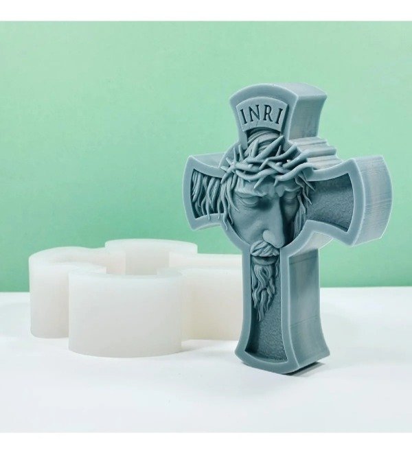 Producto - Molde silicona cruz Jesús - 5
