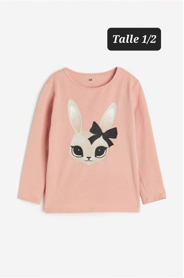 Remera manga larga HyM talle 1/2 coneja