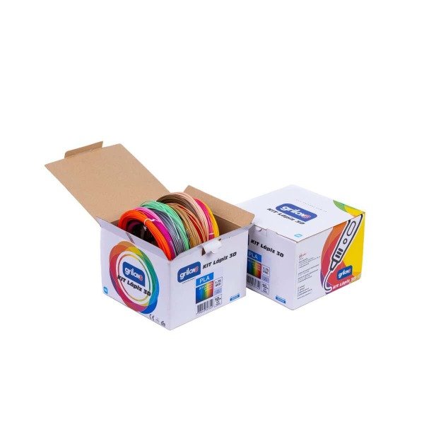 Producto - KIT LAPIZ 3D GRILON3 PLA 20 COLORES 10M POR COLOR (200M)
