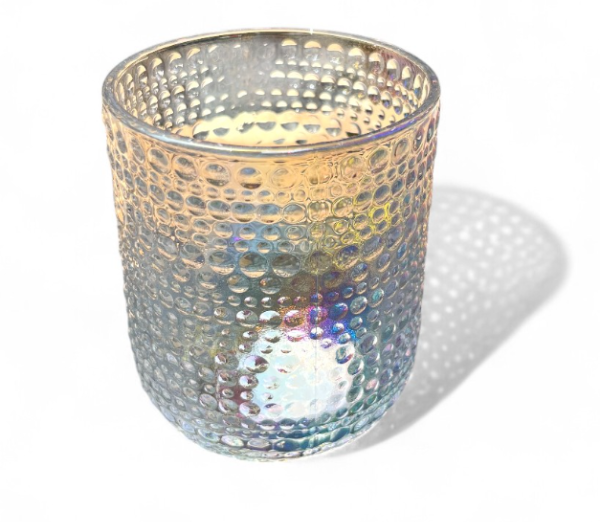 Producto - Set x6 vasos chicos de vidrio perlado con puntos