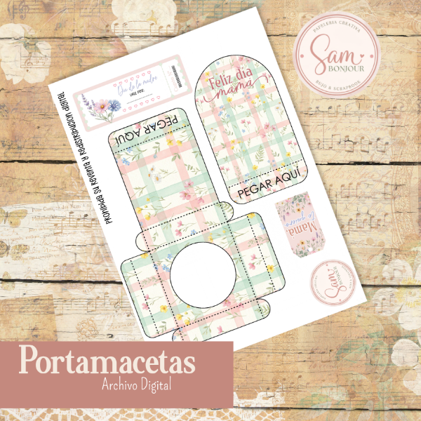 Producto - Archivo Imprimible: Portamacetas o cupcakes - 1