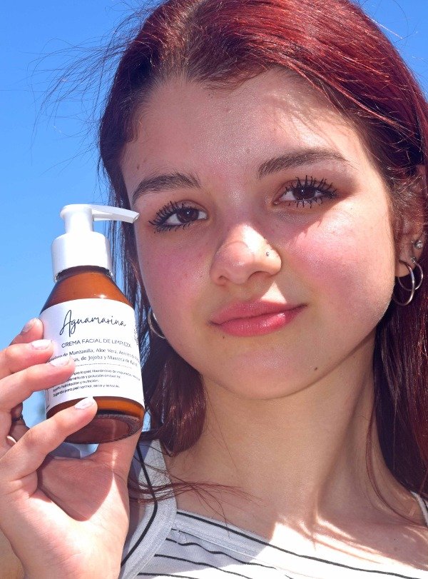 Producto - CREMA DE LIMPIEZA FACIAL "AGUAMARINA" AROMA GERANIO - 1