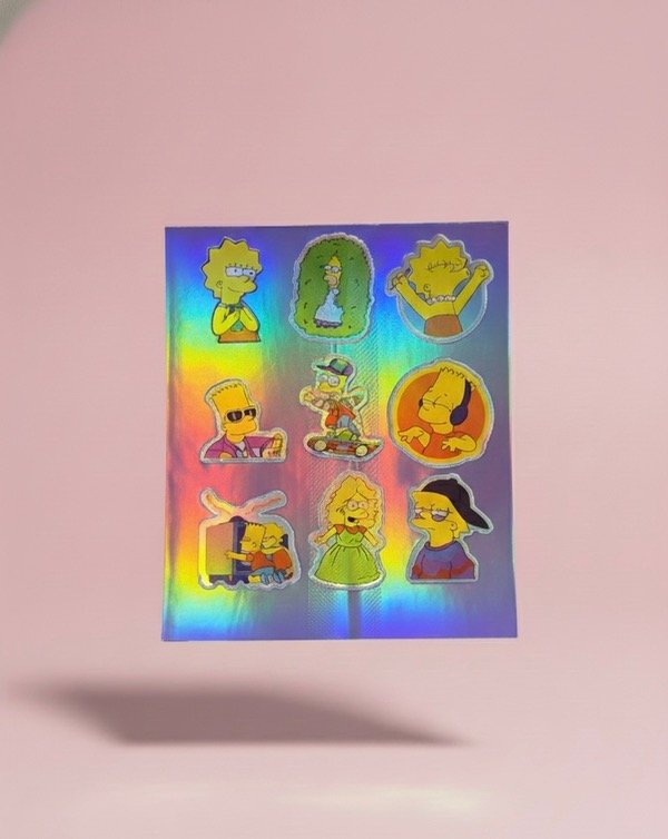 Producto - Plancha de stickers holográfica Los Simpsons