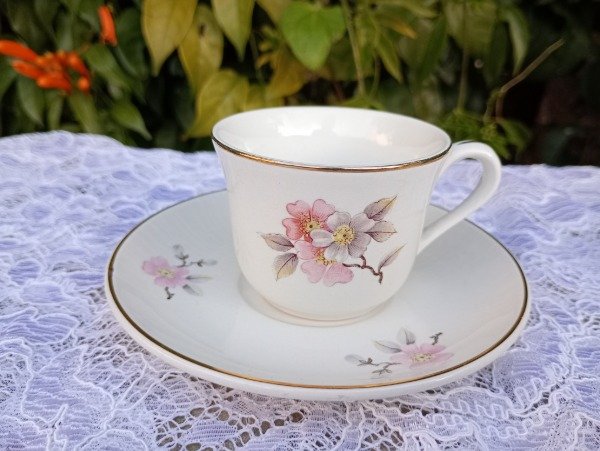 Producto - Dúo de café de loza nacional Hartford Flor de Durazno