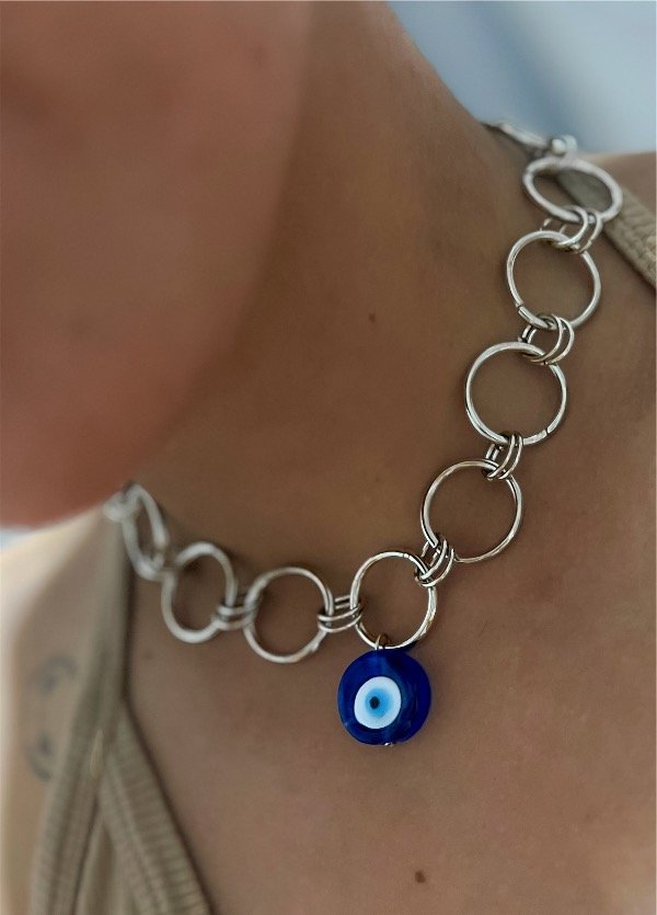 Producto - Gargantilla mystic piedra murano azul