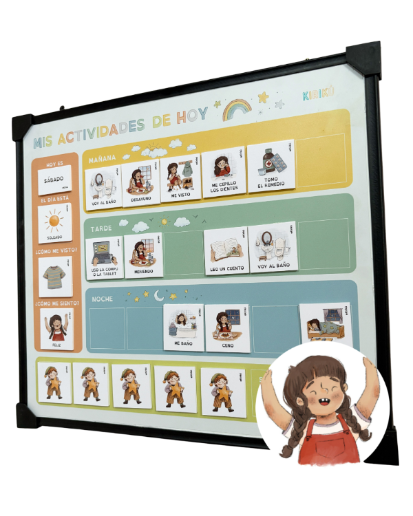 Producto - Tablero Magnético de Rutinas Visuales -Nena- KIRIKÚ