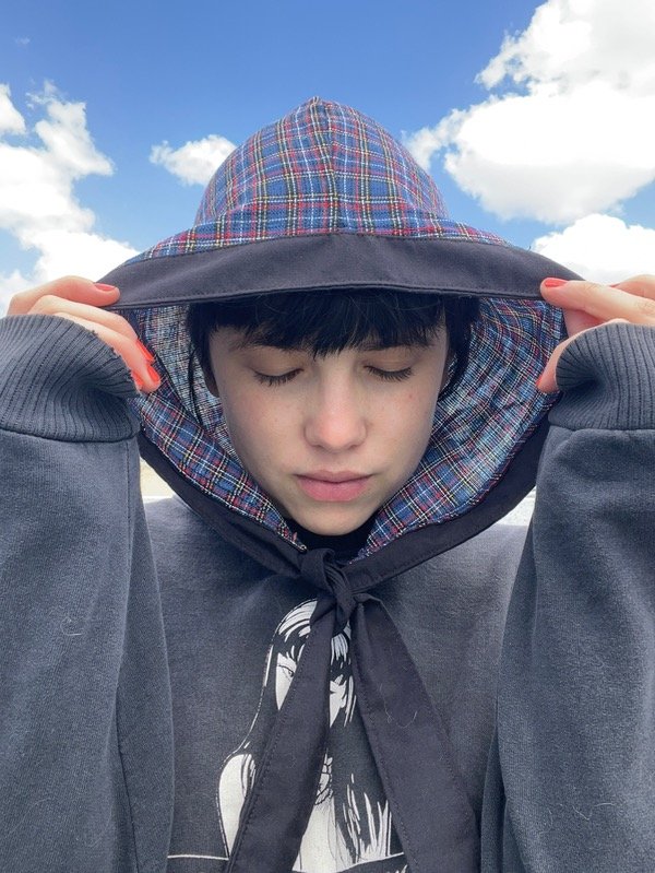 Producto - Para-sol cuadrillé azul