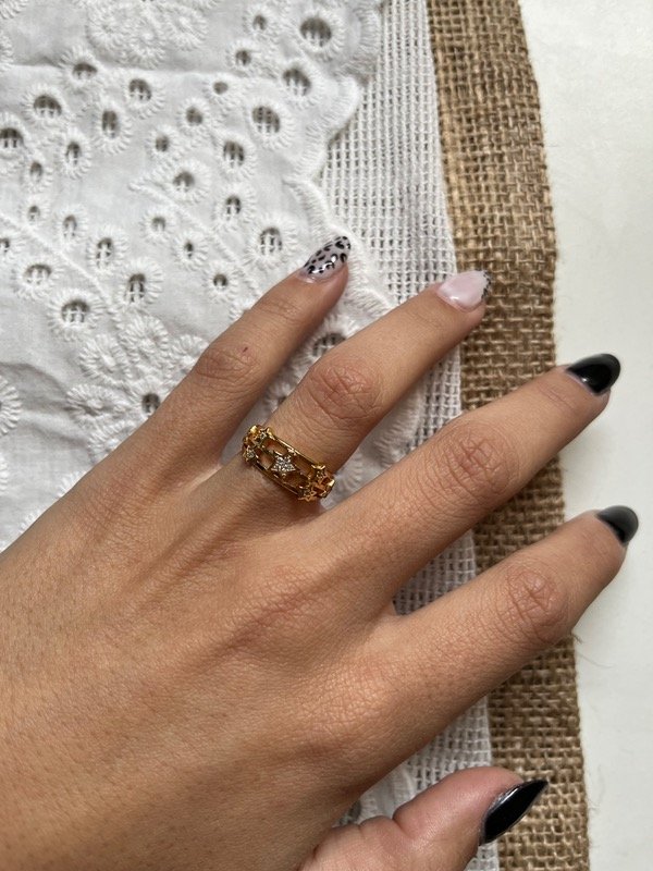 Producto - Anillo líneas con estrellitas