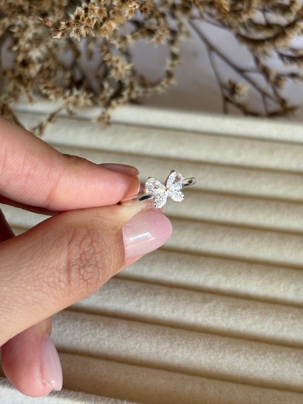 Producto - Anillo mariposita y cristal plata 925