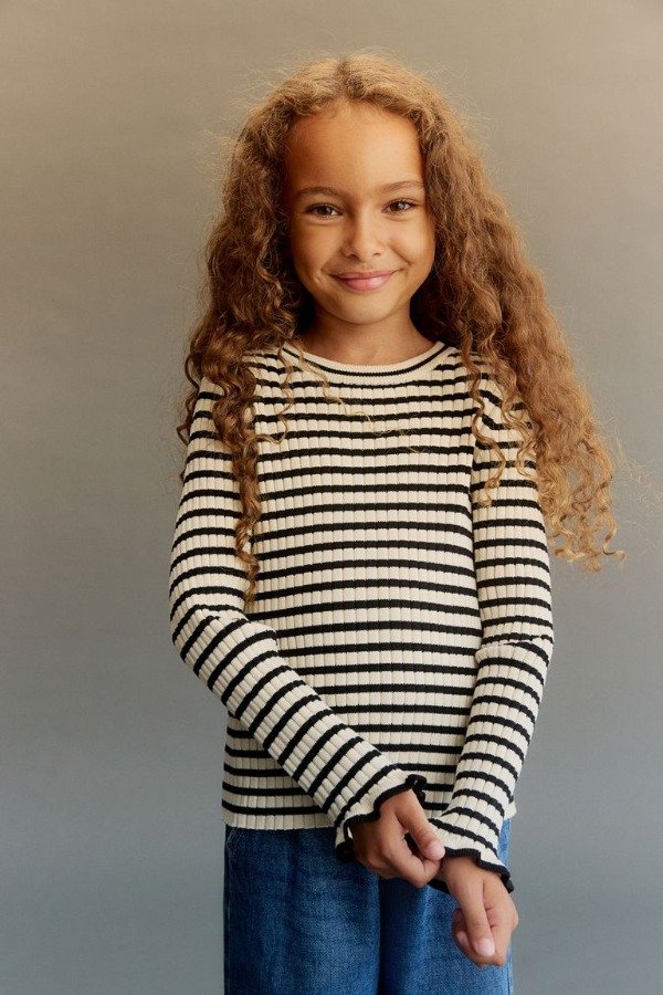 Producto - Sweater HyM rayado en canale natural y negro - 0