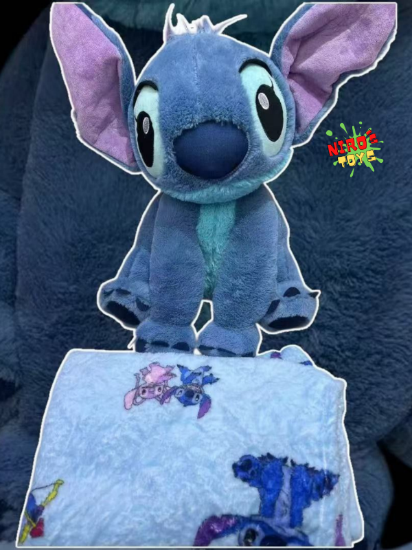 Producto - Stitch + Manta (45CM) - Peluche Stitch - Nirostoys