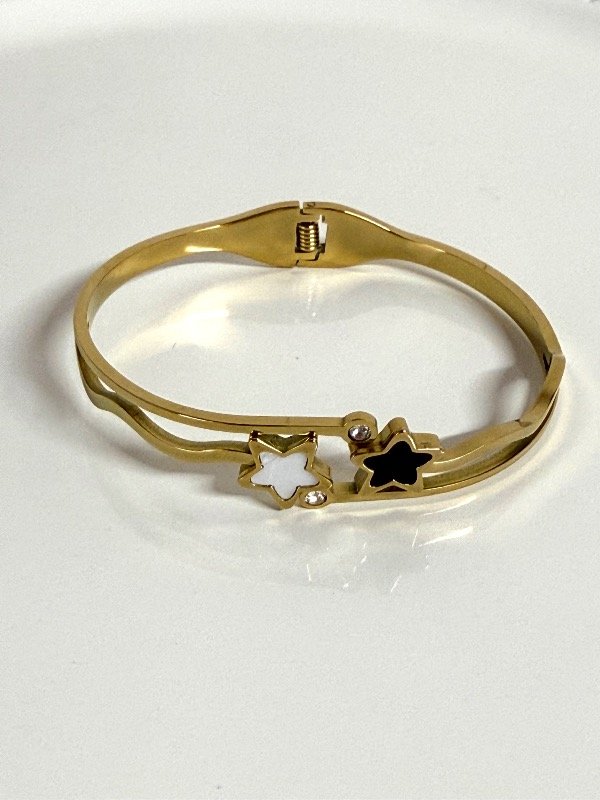 Producto - PD197 Pulsera semiesclava estrellas acero dorado