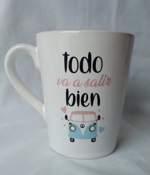 Producto - TAZA CONICA HILDA BLANCA FRASES MOTIVACIONALES