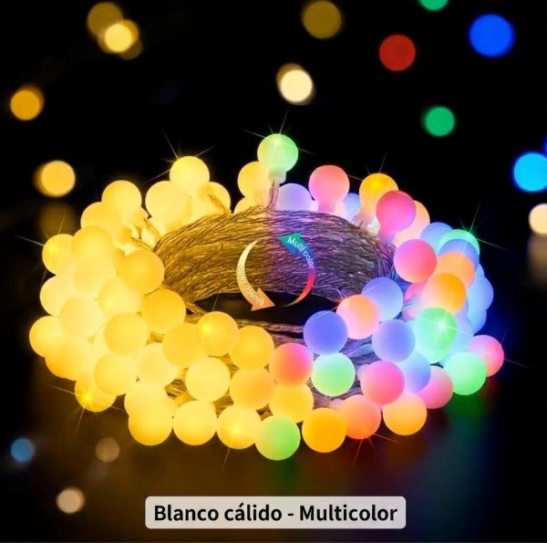 Producto - 13620 Guirnalda 136 Luces Bolita 20mts 220v Exterior Con Control - 2