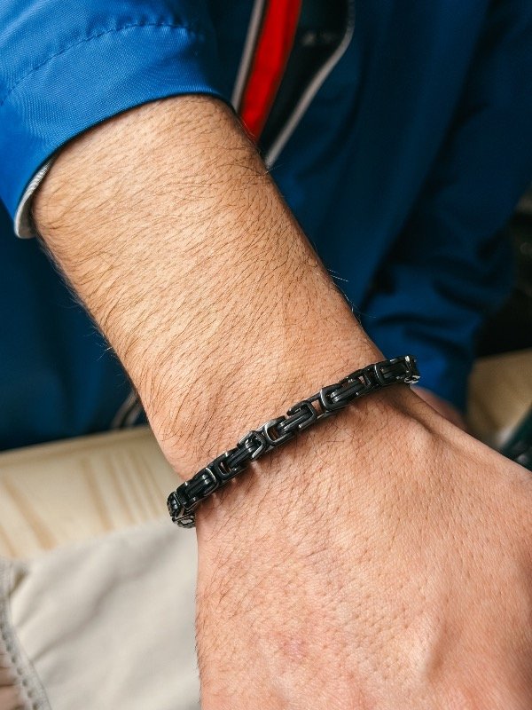 Producto - Pulsera titanio negro hombre