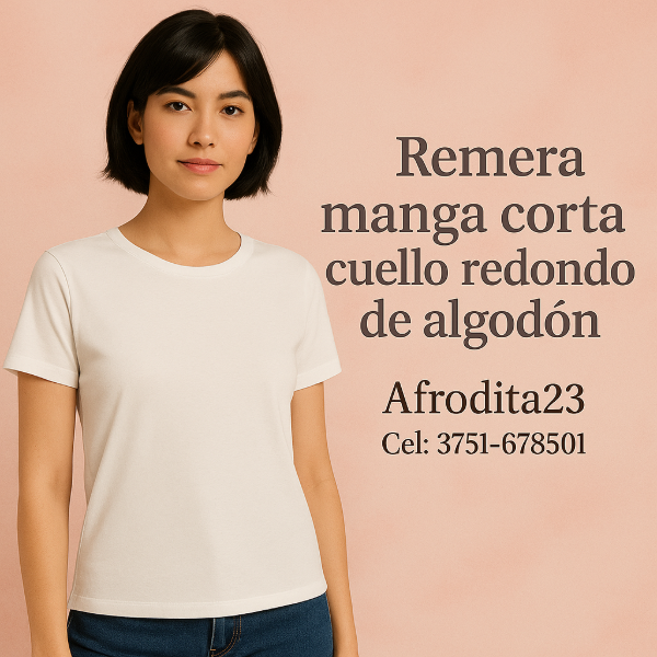 Producto - Remera manga corta de algodón para mujer