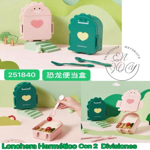 Producto - LUNCHERA DINOSAURIO 2 COMPARTIMIENTOS