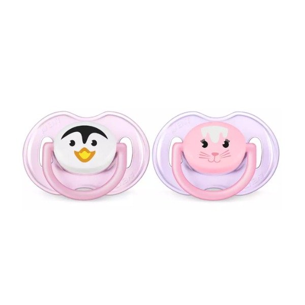 Producto - Kit 2 Chupetes ANIMALES Classic con tapa y estuche AVENT NENA. 0-6m.