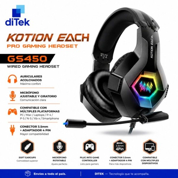 Producto - Auriculares Gamer Kotion Each GS450 - 1