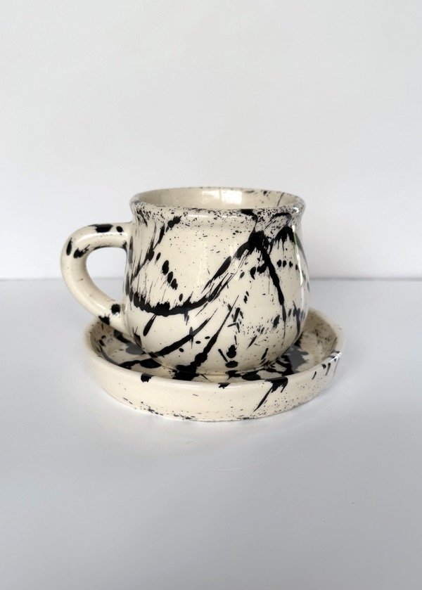 Producto - Set tacita y plato salpicado