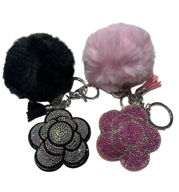 Producto - Llavero rosa pom