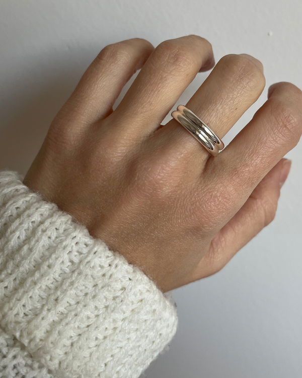 Producto - Anillo de acero blanco número 17