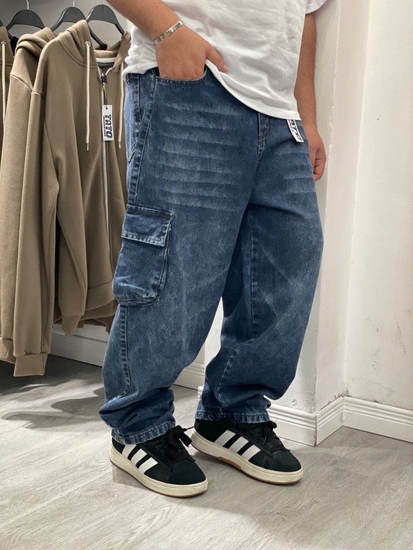 Producto - JEANS BAGGY CARGO AZUL