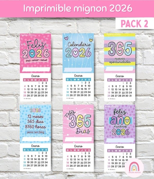 Producto - Calendarios Mignon 2026 Pack 2