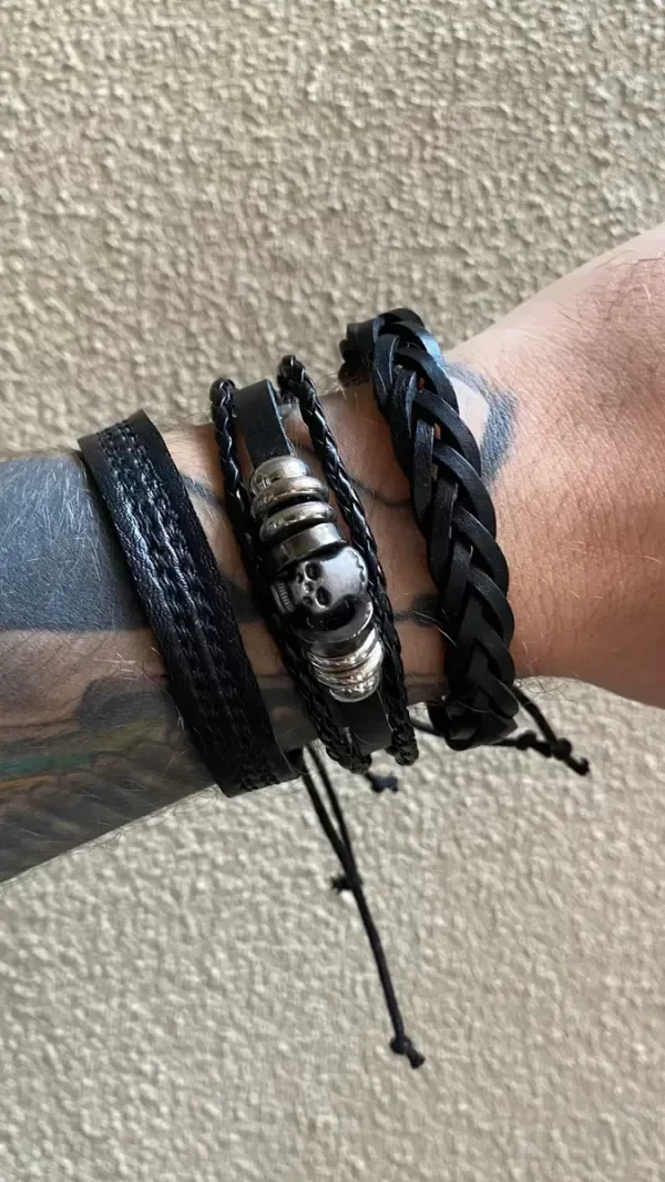 Producto - Combo de 3 Pulseras Vintage para hombre Modelo 3