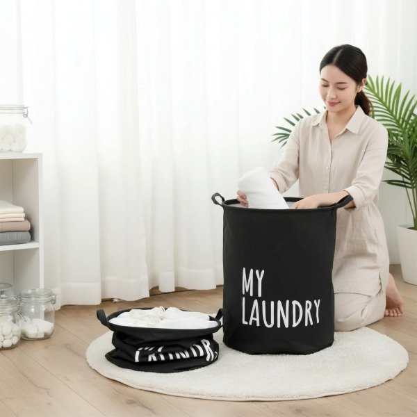 Producto - CANASTO ORGANIZADOR ROPA SUCIA CESTO SEMI RIGIDO PLEGABLE 42X36 SURTIDOS