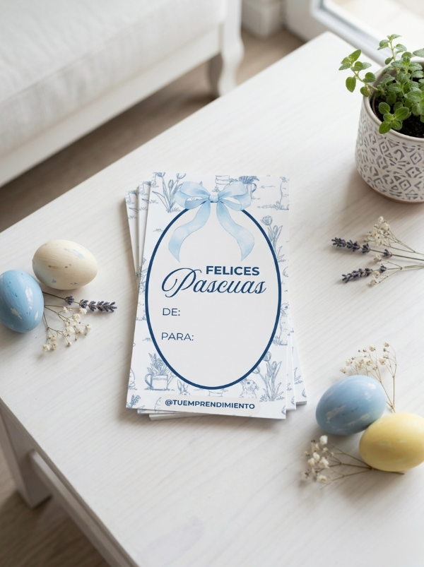 Producto - Tarjeta pascua - Color azul