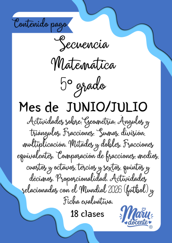 Producto - JUNIO/JULIO MATEMÁTICA QUINTO