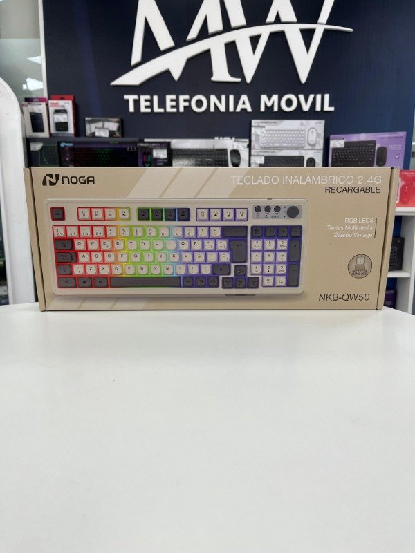 Producto - Teclado Retro Gamer USB Retroiluminado Inalambrico Noga NKB-QW50