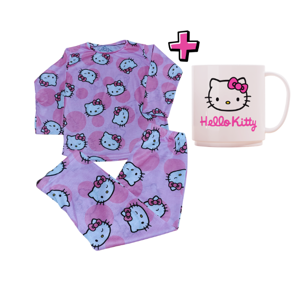 Producto - PIJAMA MANGA LARGA KIDS FULL PRINT HELLO KITTY + TAZA PERSONALIZADA