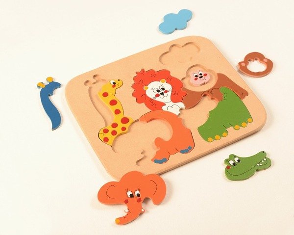 Producto - Rompecabeza madera Animales Jungla 12 piezas