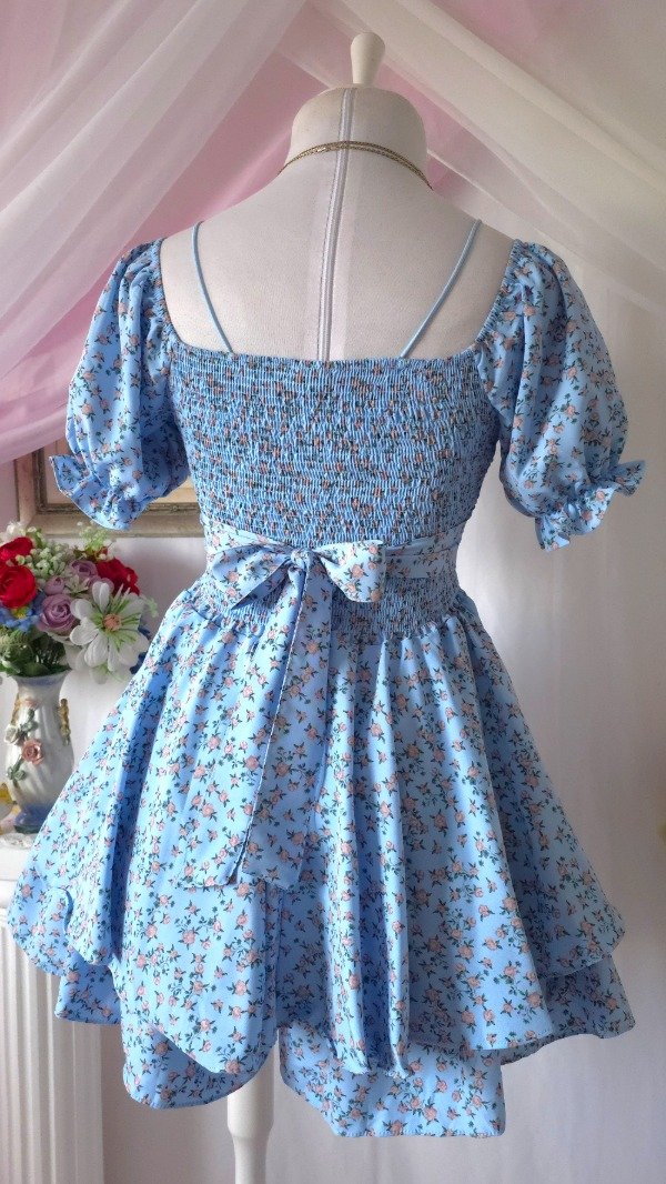 Producto - Vestido Coquette Sarah Celeste Estampado! IMPORTADO NUEVO - 5
