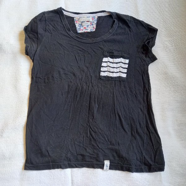 Producto - Remera negra con bolsillo estampado (T. S)