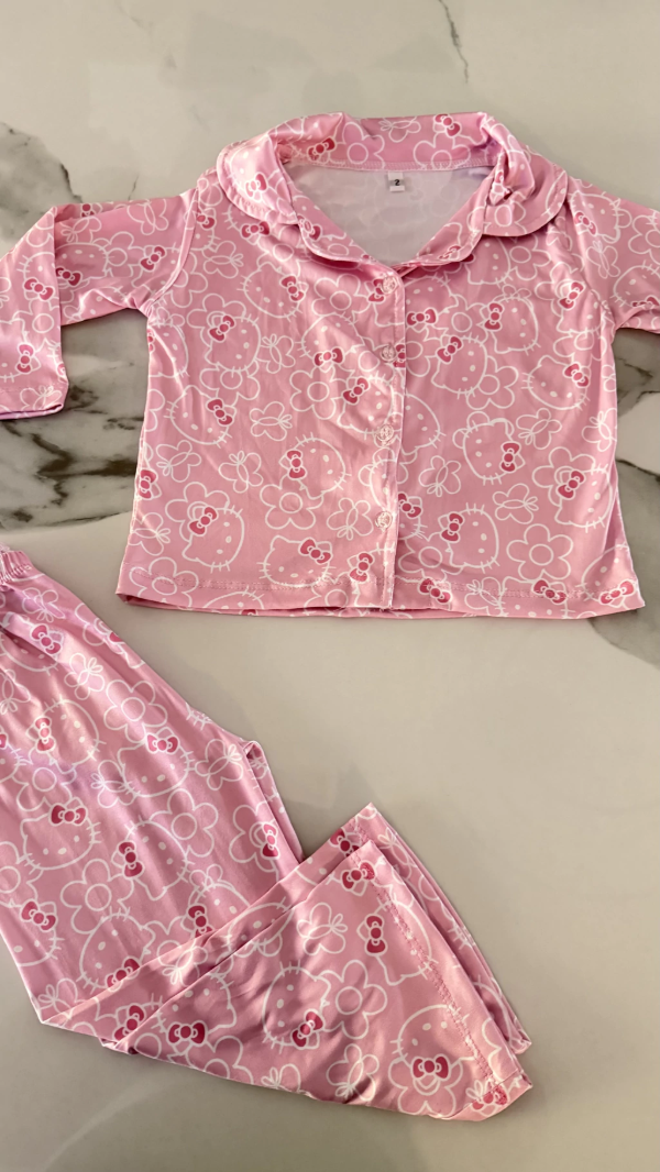 Producto - CAMISEROS LARGOS DE NIÑOS KITTY ROSA