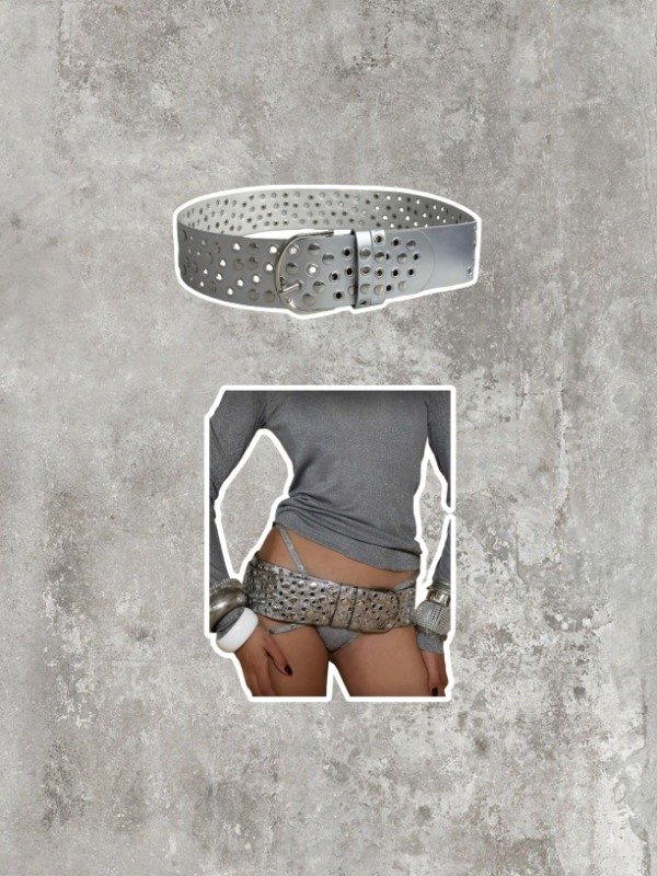 Producto - Cinturón chunky plateado
