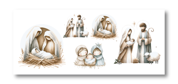 Producto - DTF UV 20x8cm - NAVIDAD PESEBRE